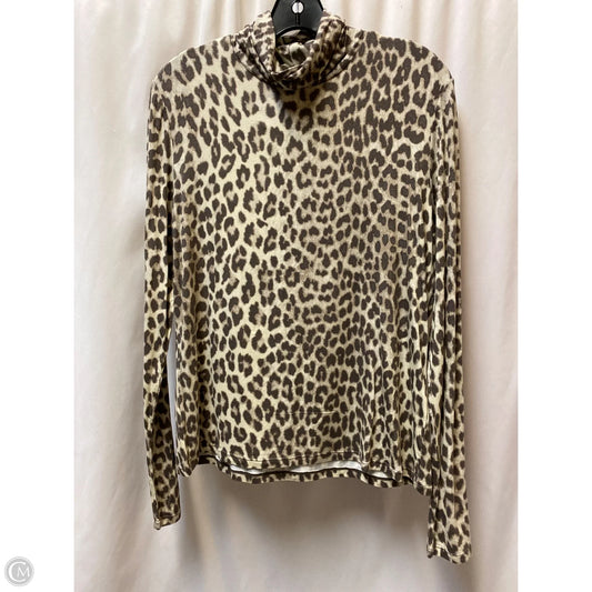 Top Long Sleeve By H&m In Animal Print, Size: Xl