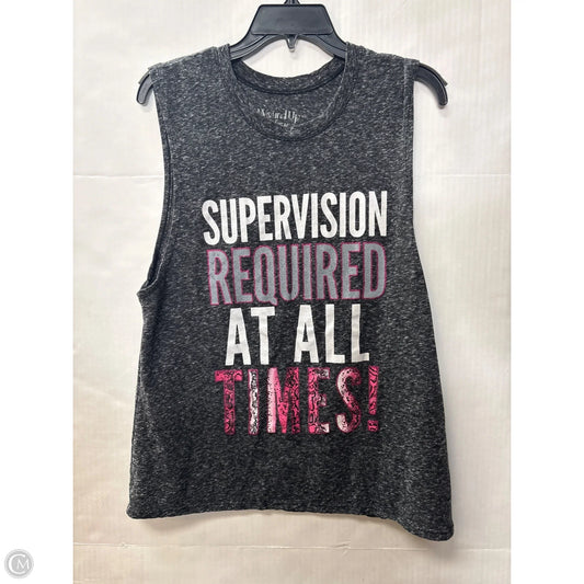 Top Sleeveless By Clothes Mentor In Grey, Size: Xxl