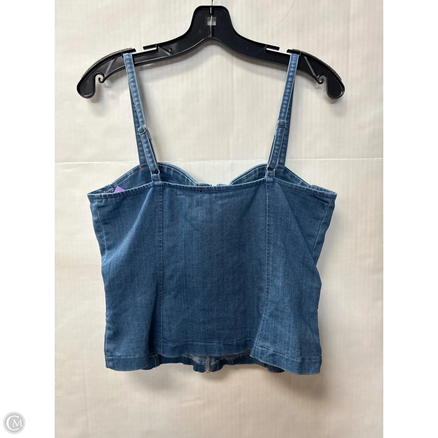 Top Sleeveless By Haute Monde In Blue Denim, Size: L