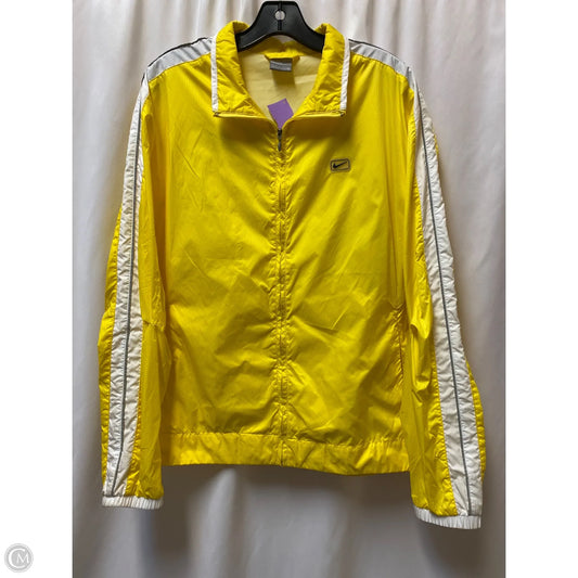 Athletic Jacket By Nike In Yellow, Size: Xl