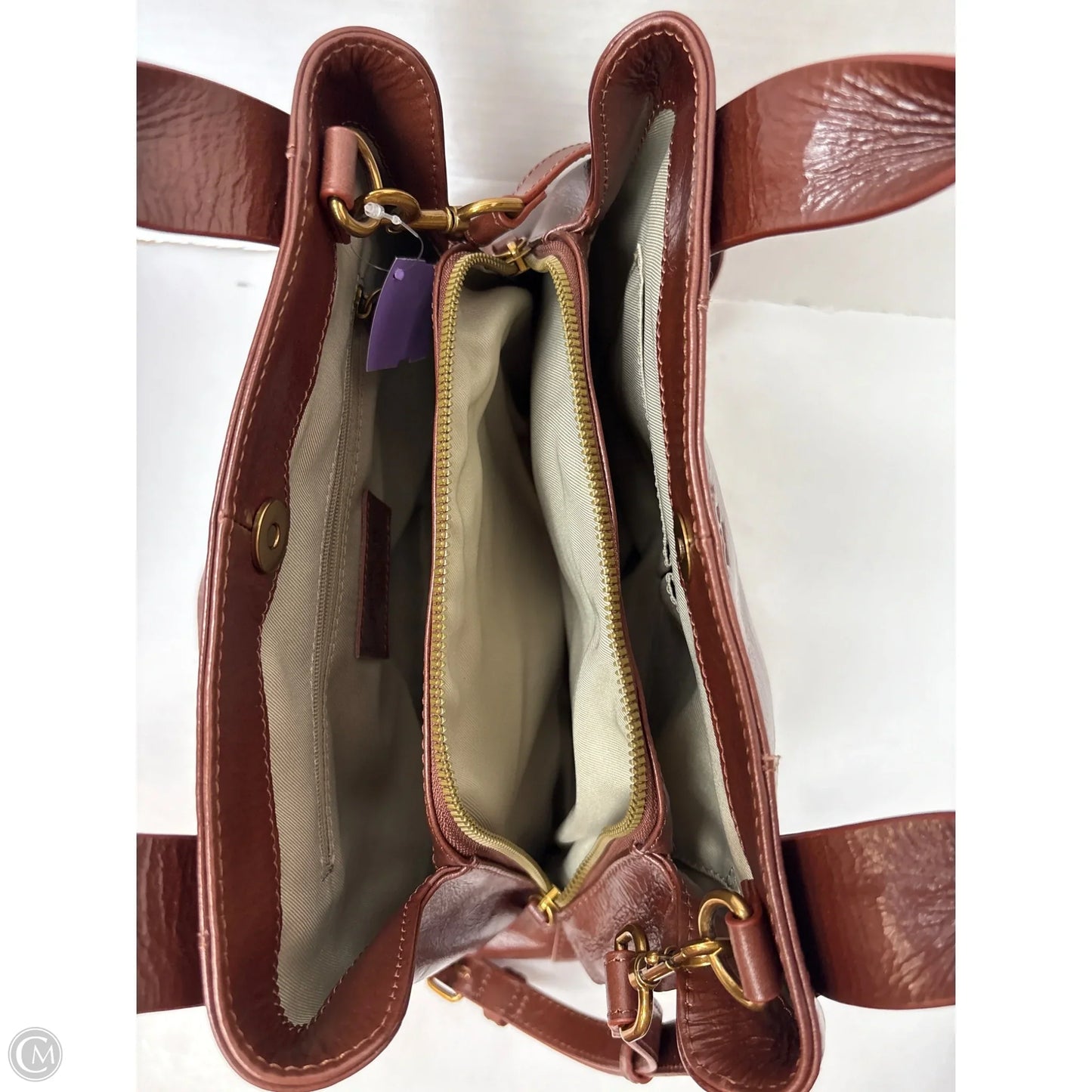 Handbag Leather By Clothes Mentor, Size: Medium