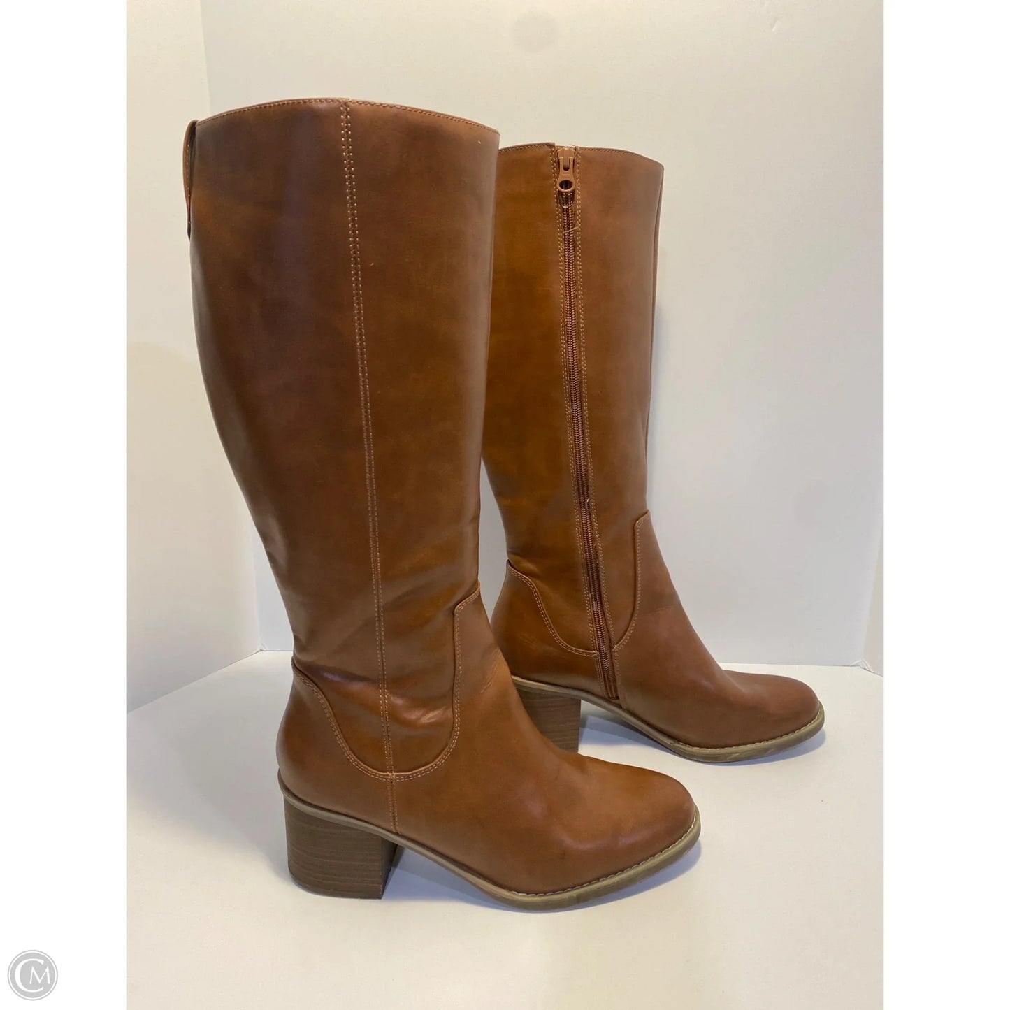Boots Knee Heels By Universal Thread In Brown, Size: 11