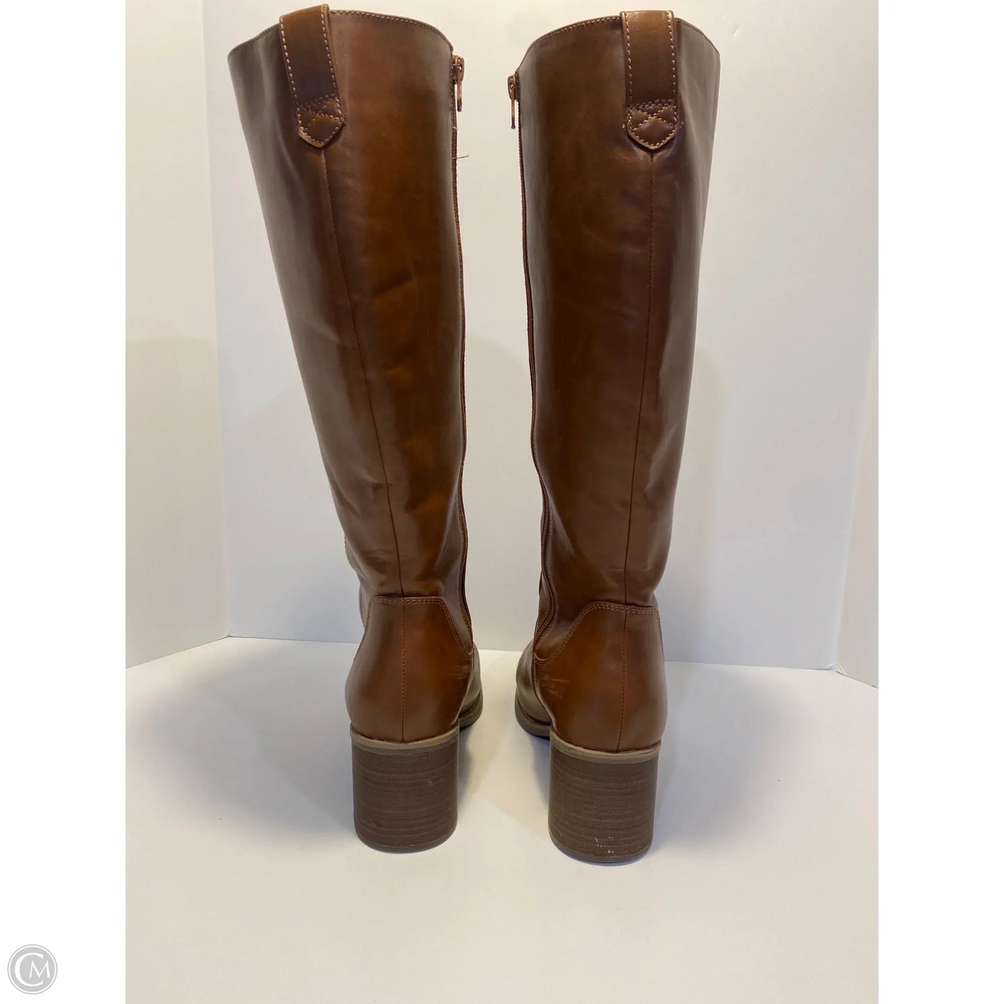 Boots Knee Heels By Universal Thread In Brown, Size: 11