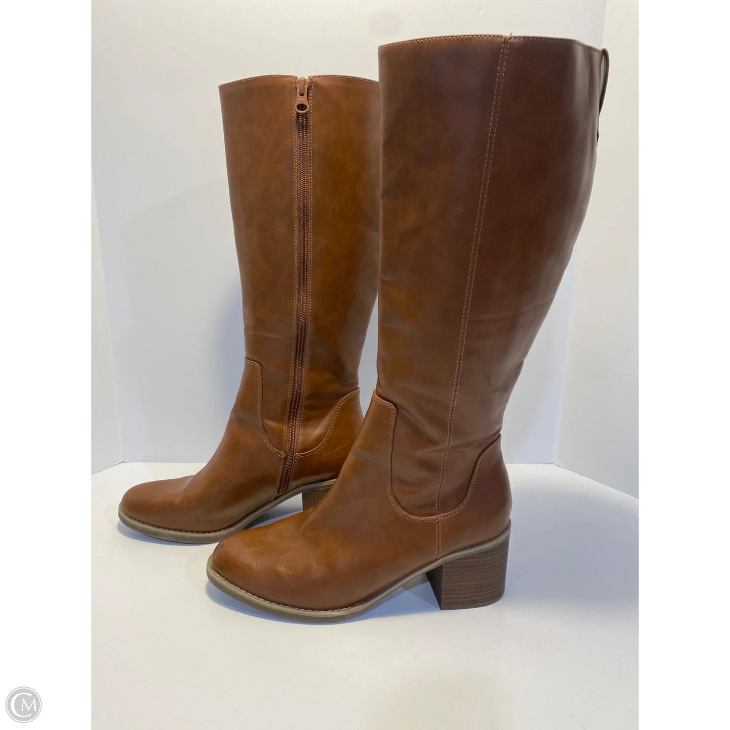 Boots Knee Heels By Universal Thread In Brown, Size: 11