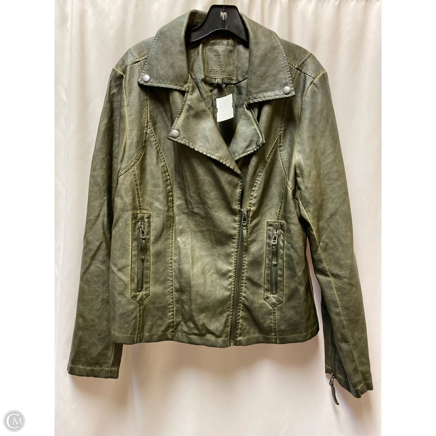 Jacket Moto By Max Studio In Green, Size: Xl