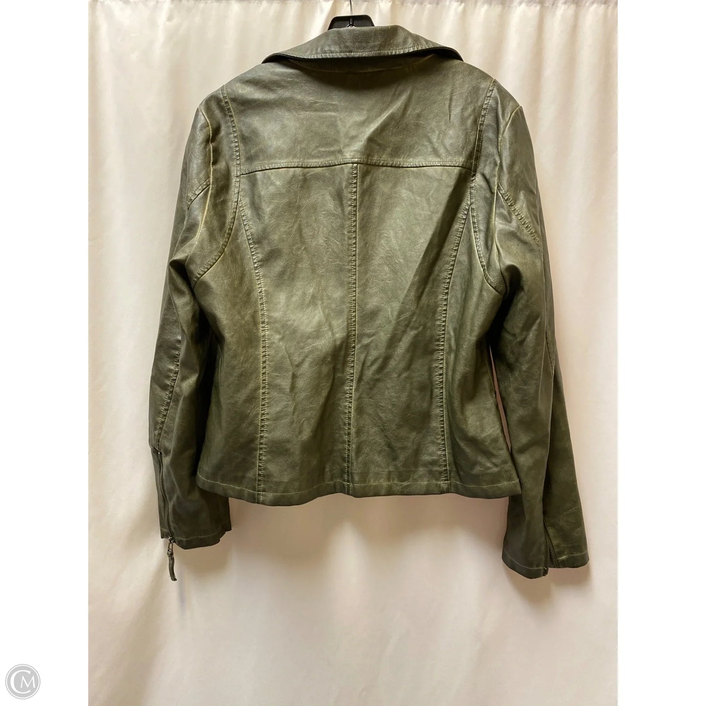 Jacket Moto By Max Studio In Green, Size: Xl