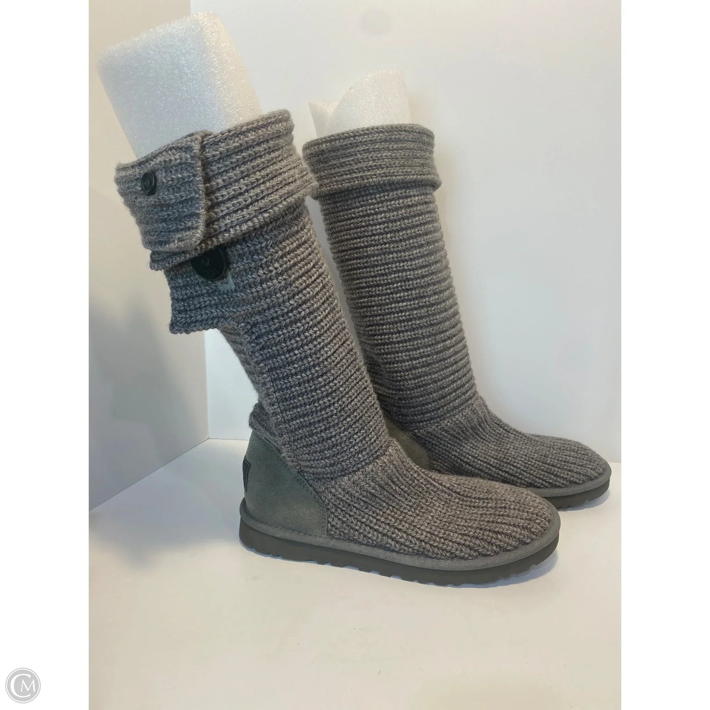 Boots Designer By Ugg In Grey, Size: 9