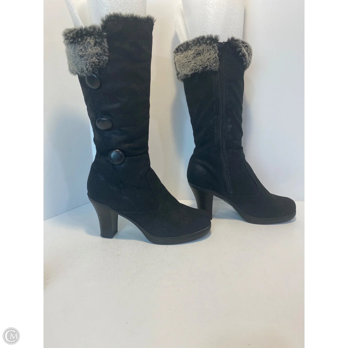 Boots Ankle Heels By Mudd In Black, Size: 7