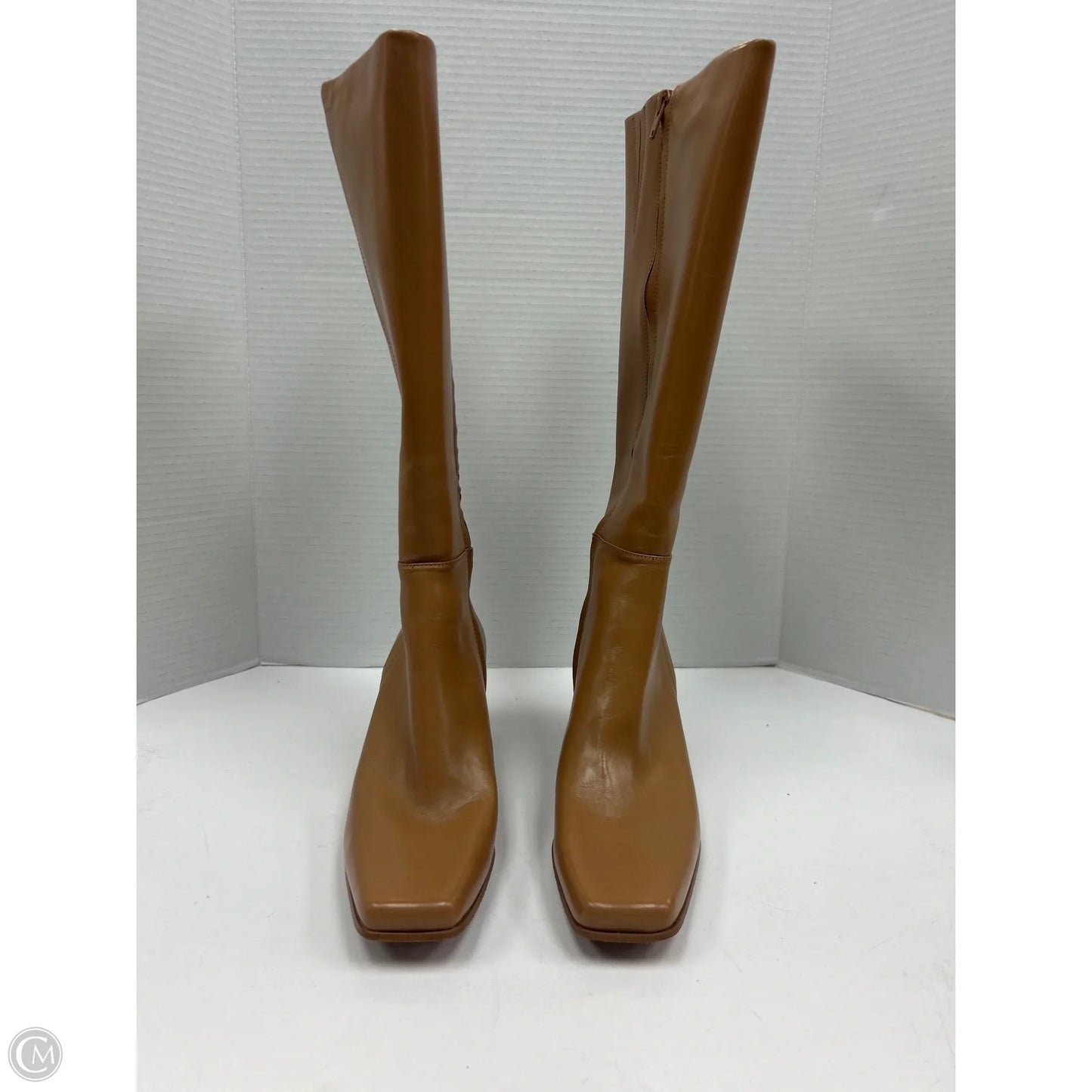 Boots Knee Heels By Michelle D. In Beige, Size: 8
