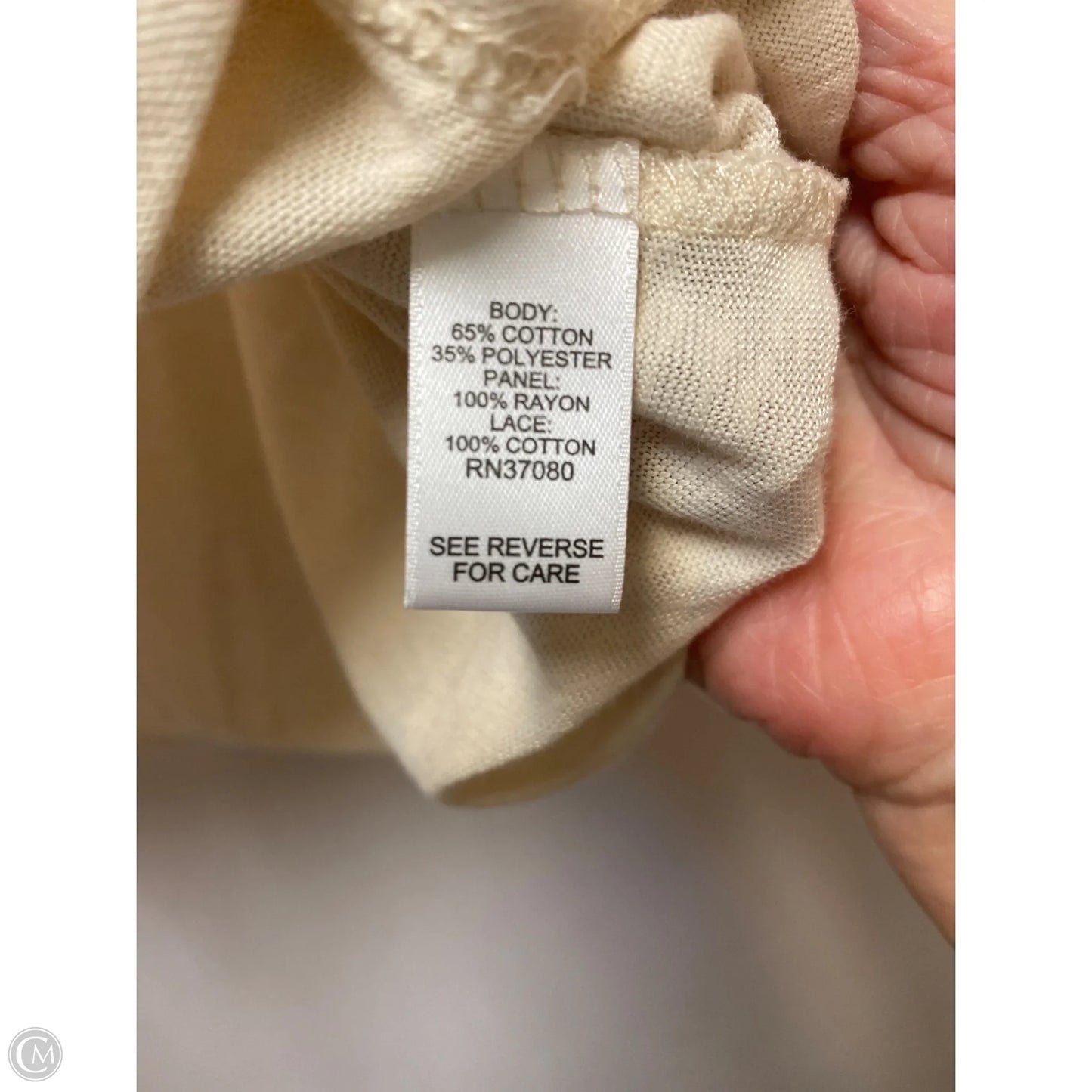 Top Short Sleeve By Cato In Tan, Size: 1x