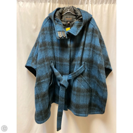 Poncho Designer By Coach In Blue, Size: M