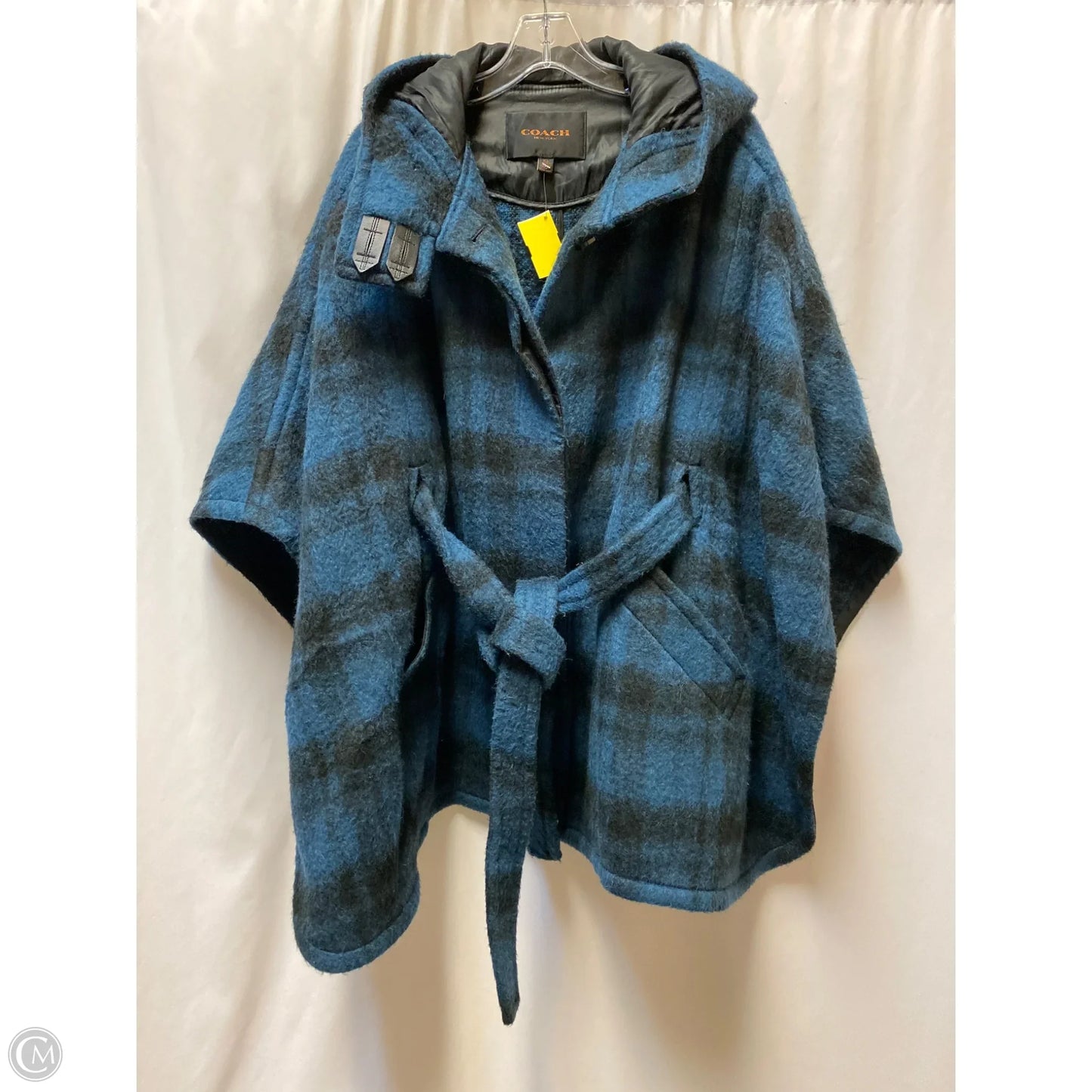 Poncho Designer By Coach In Blue, Size: M