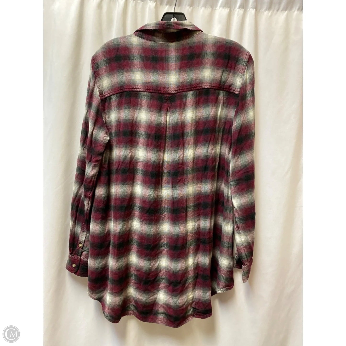 Top Long Sleeve By American Eagle In Maroon, Size: L