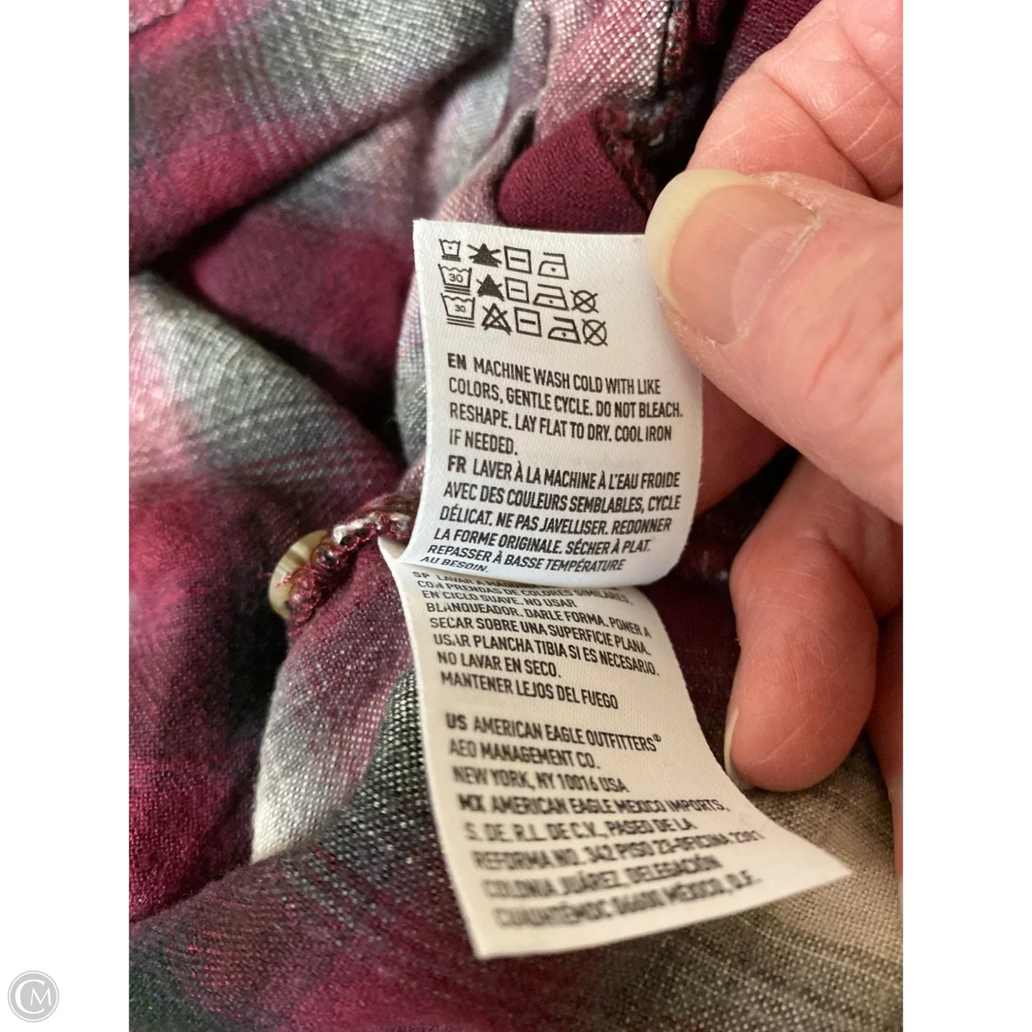 Top Long Sleeve By American Eagle In Maroon, Size: L