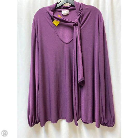 Top Long Sleeve By Clothes Mentor In Purple, Size: 3x