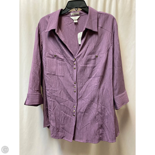 Top Long Sleeve By Christopher And Banks In Purple, Size: 3x