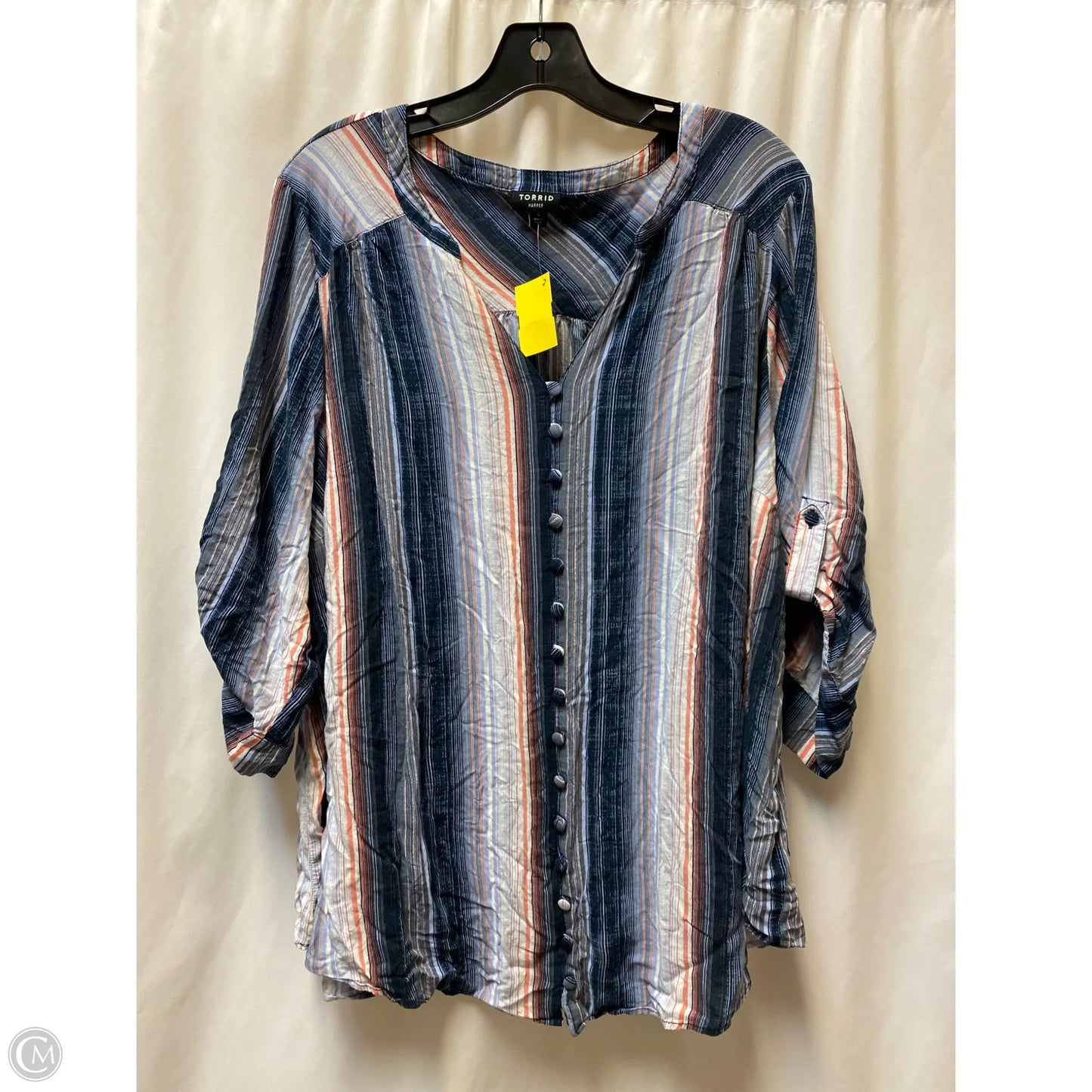 Top Long Sleeve By Torrid In Blue, Size: 4x