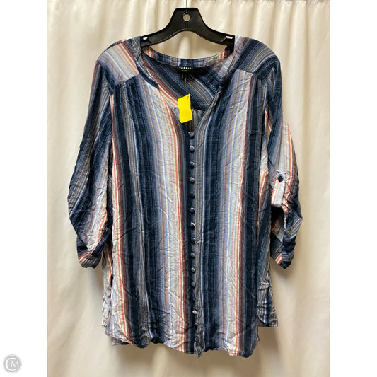 Top Long Sleeve By Torrid In Blue, Size: 4x