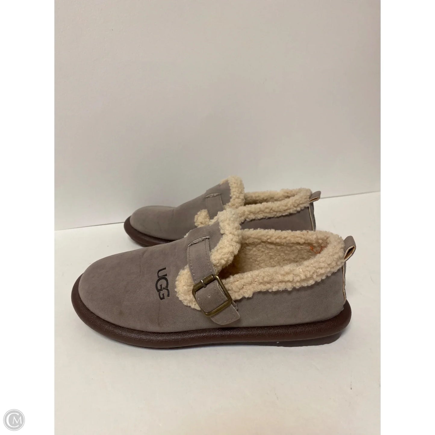 Slippers Designer By Ugg In Grey, Size: 8