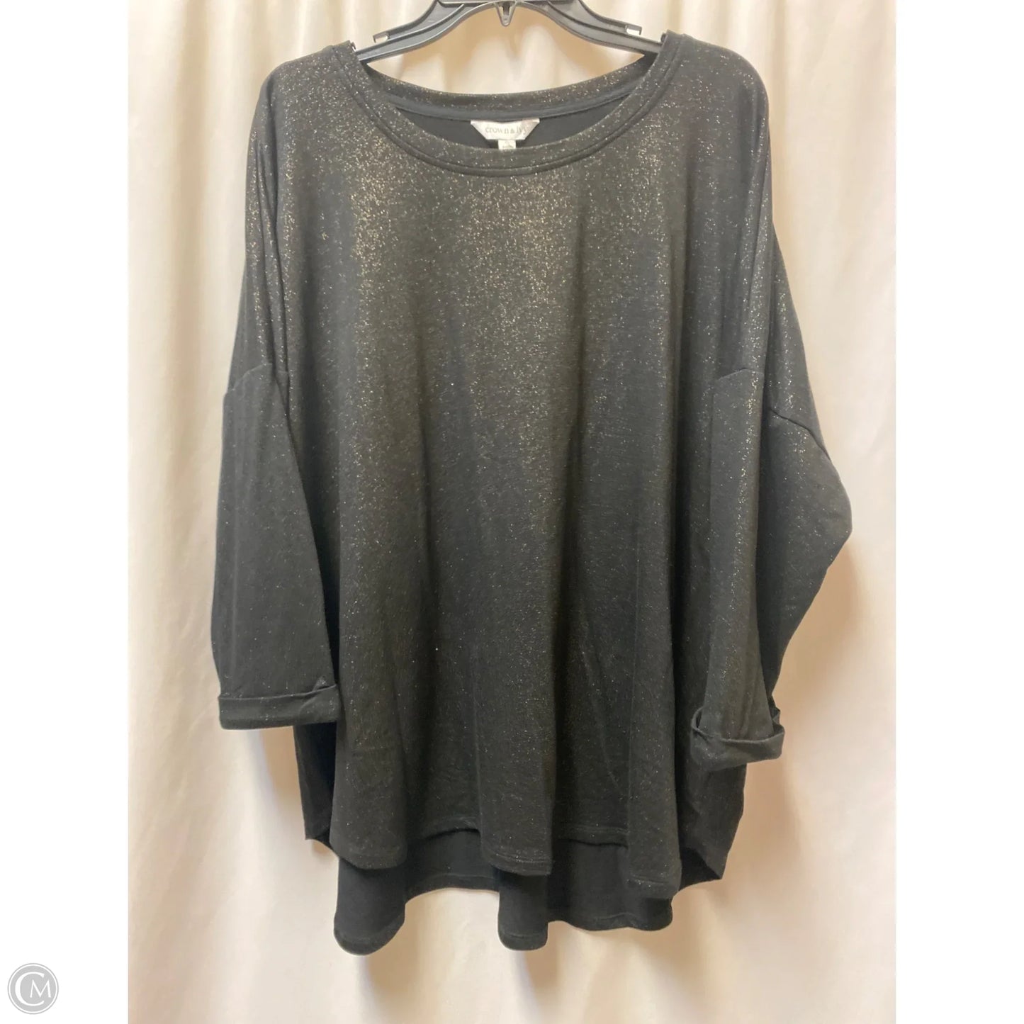 Top Long Sleeve By Crown And Ivy In Black, Size: 3x