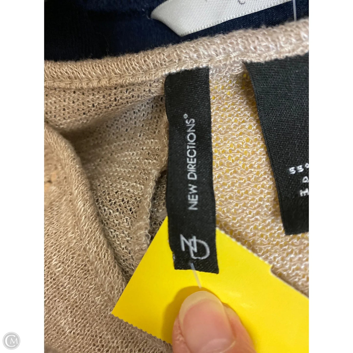 Sweater Short Sleeve By New Directions In Tan, Size: S