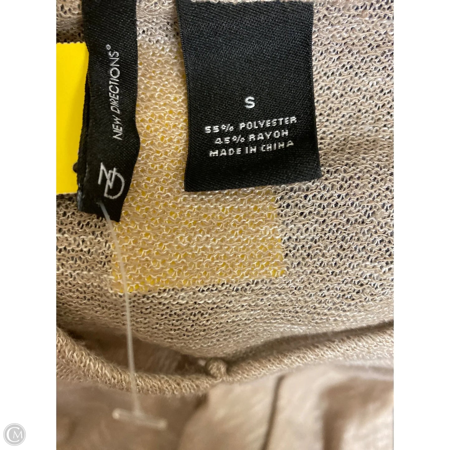 Sweater Short Sleeve By New Directions In Tan, Size: S