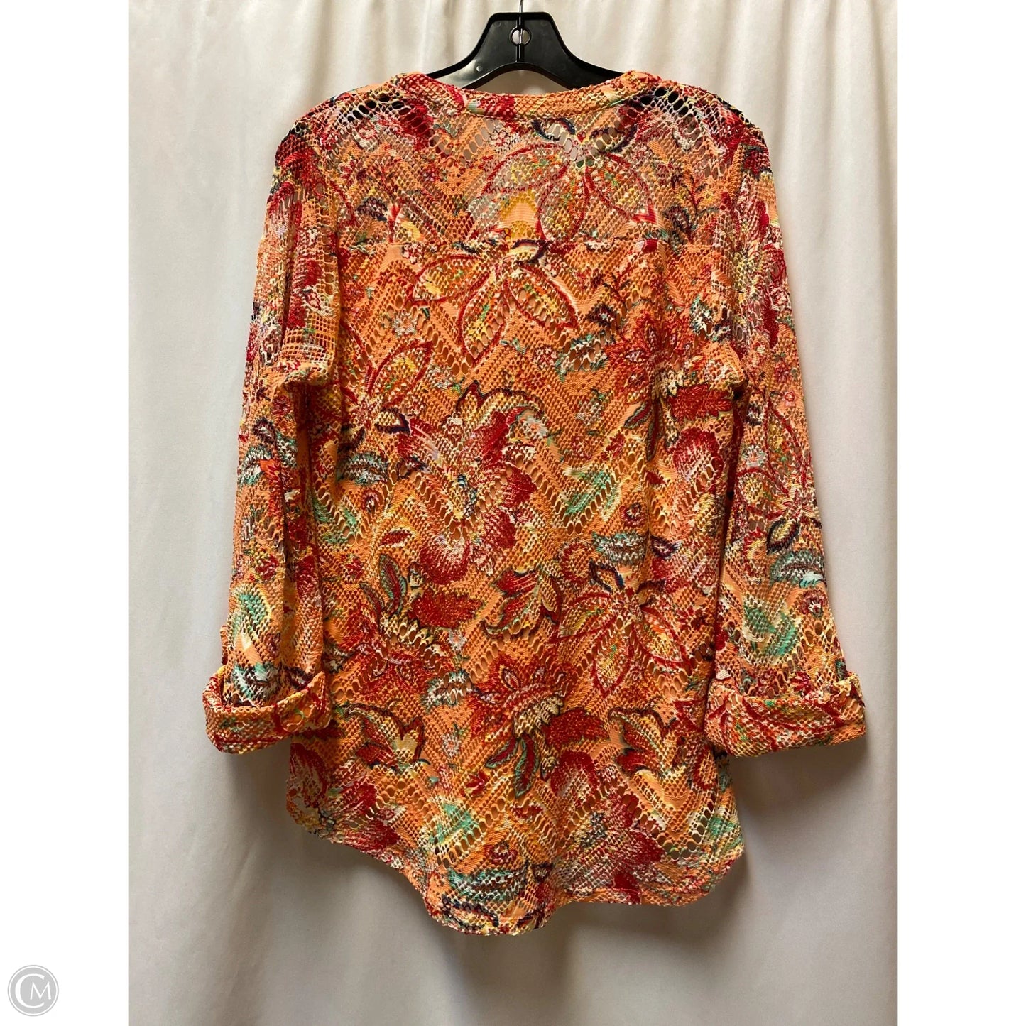 Top Long Sleeve By Cato In Peach, Size: M