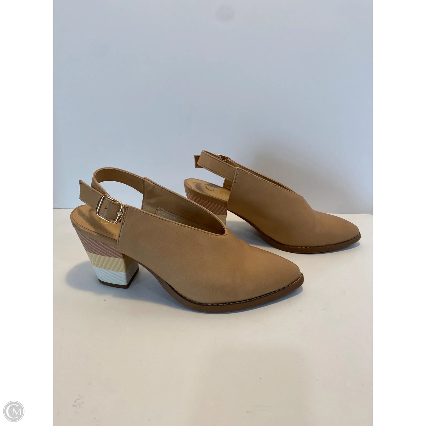 Shoes Heels Block By Comfort Casual In Tan, Size: 7