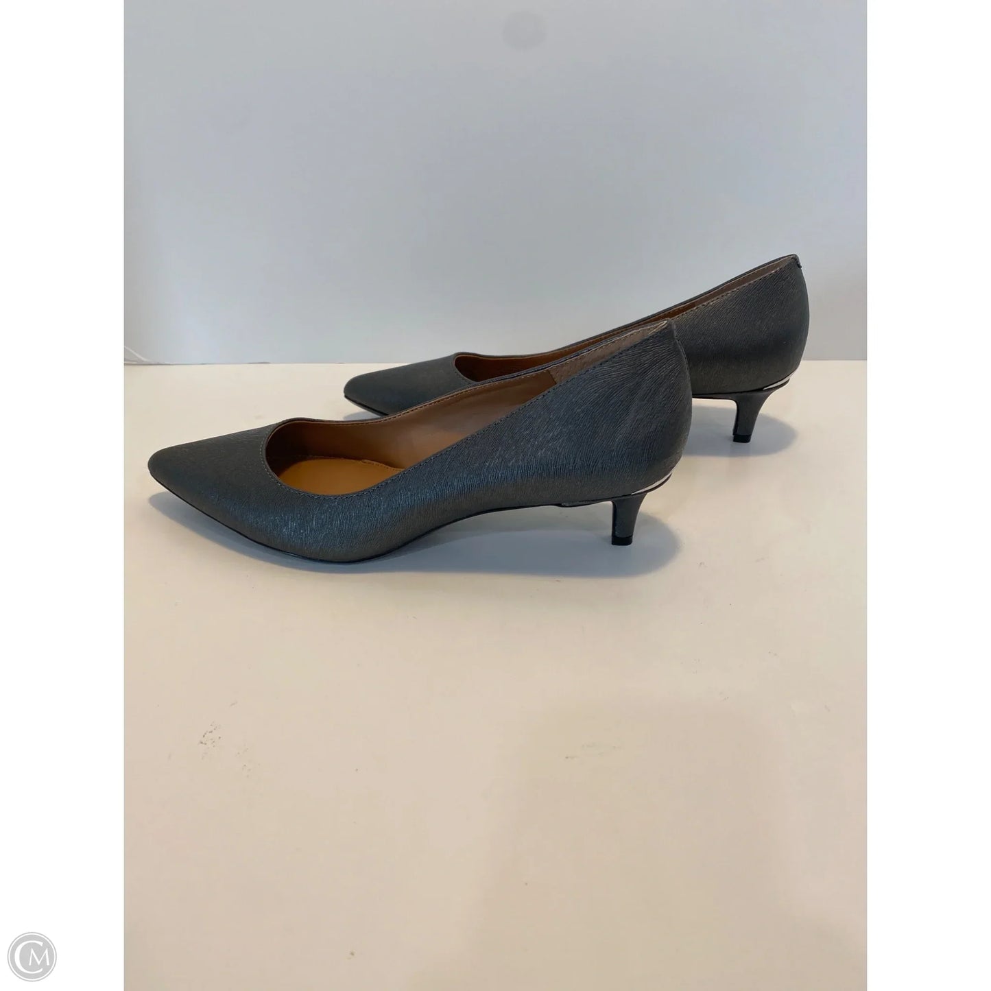 Shoes Heels Kitten By Calvin Klein In Grey, Size: 7