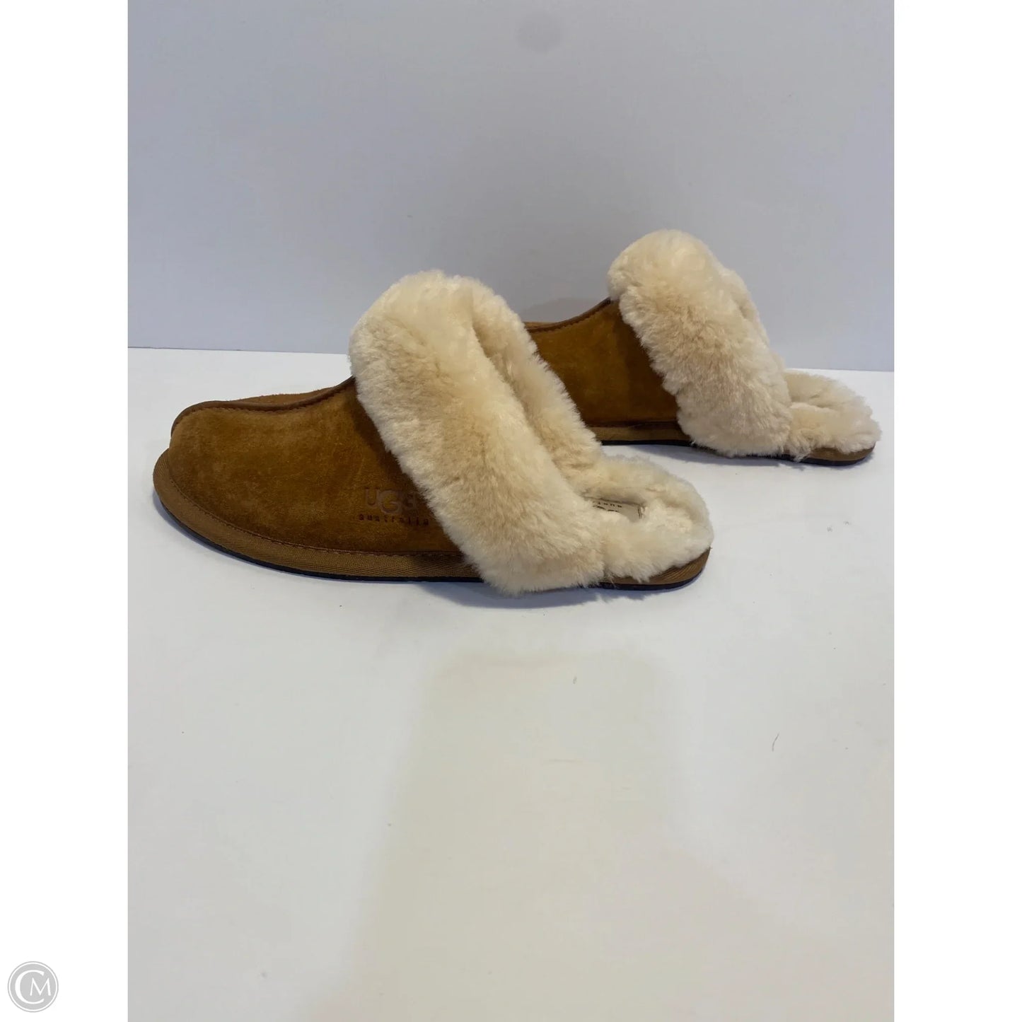 Slippers Designer By Ugg In Brown, Size: 6