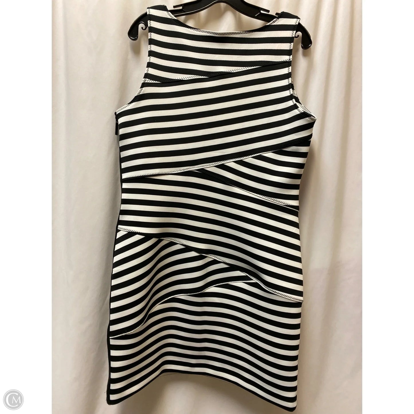 Dress Casual Midi By Michael By Michael Kors In Black & White, Size: L