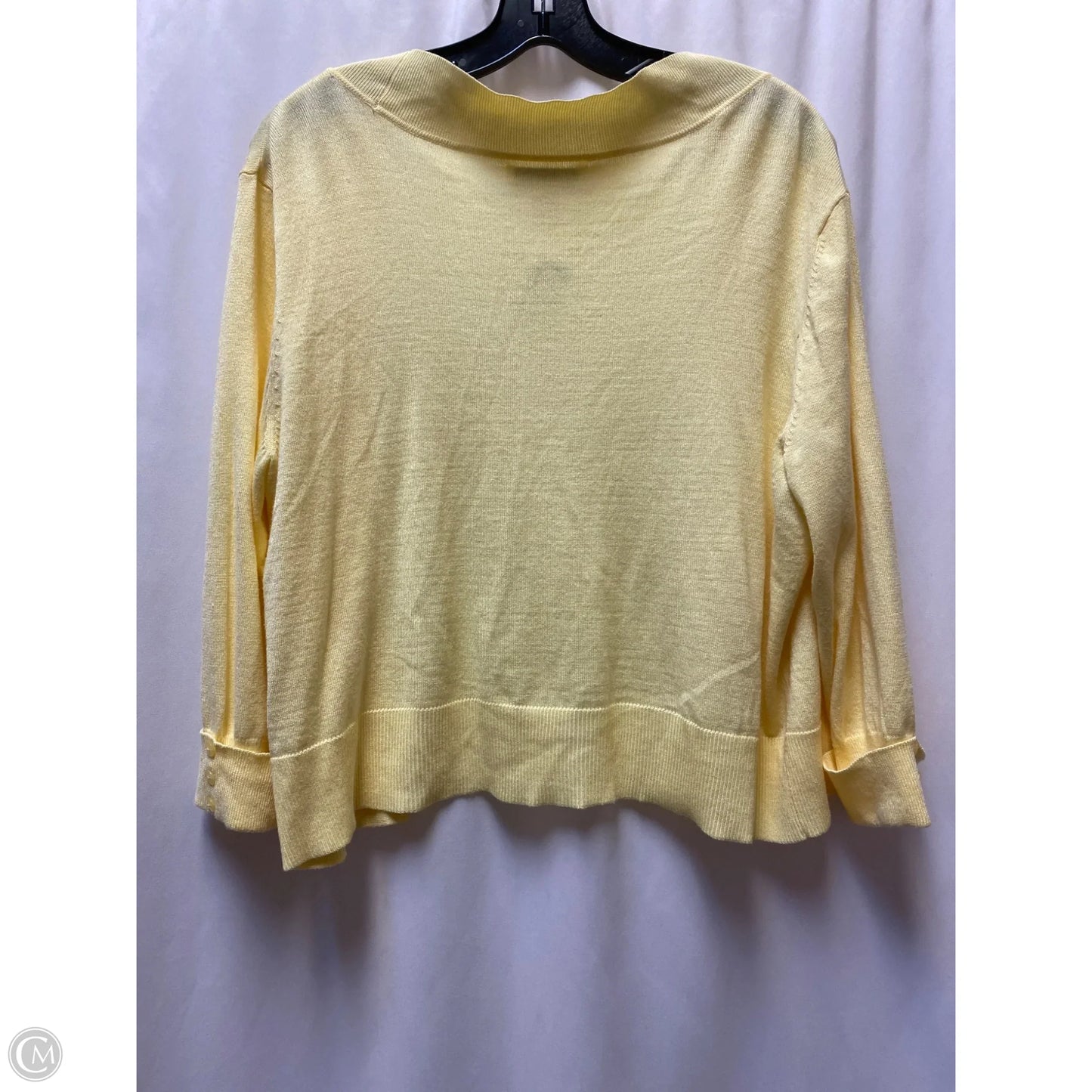 Cardigan By Christopher And Banks In Yellow, Size: Xl