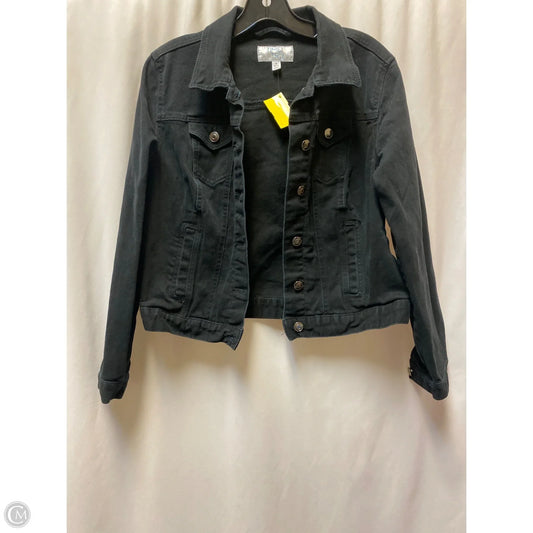 Jacket Denim By Time And Tru In Black Denim, Size: S