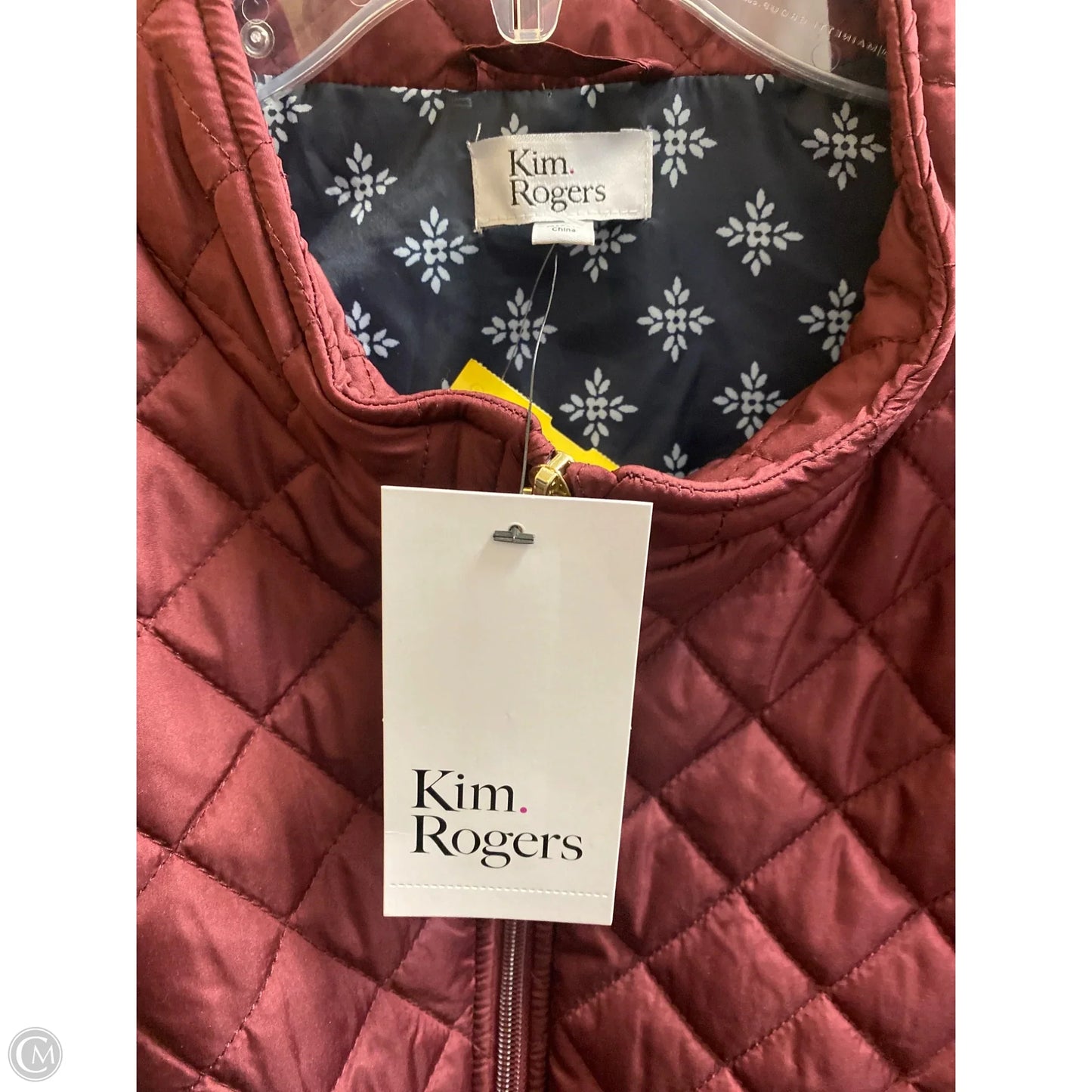 Vest Puffer & Quilted By Kim Rogers In Maroon, Size: 3x