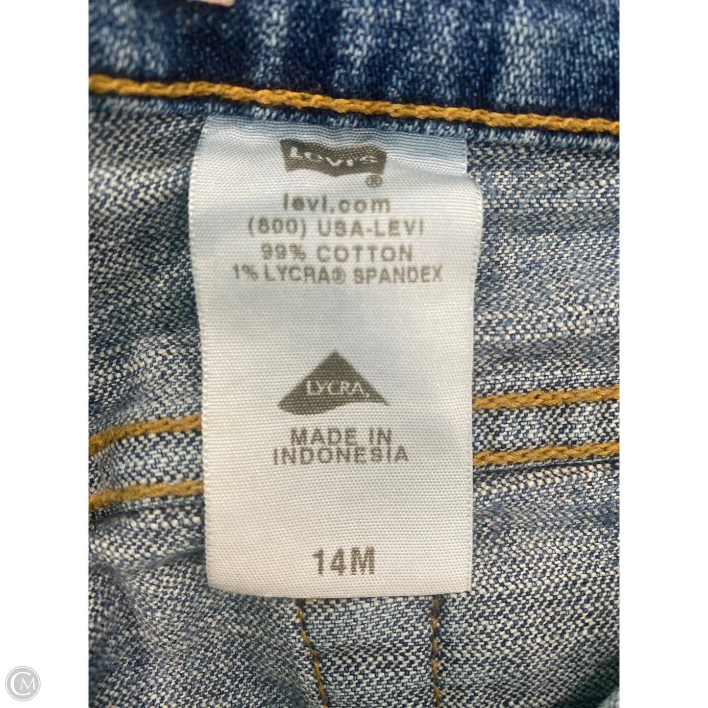 Jeans Straight By Levis In Blue Denim, Size: 14