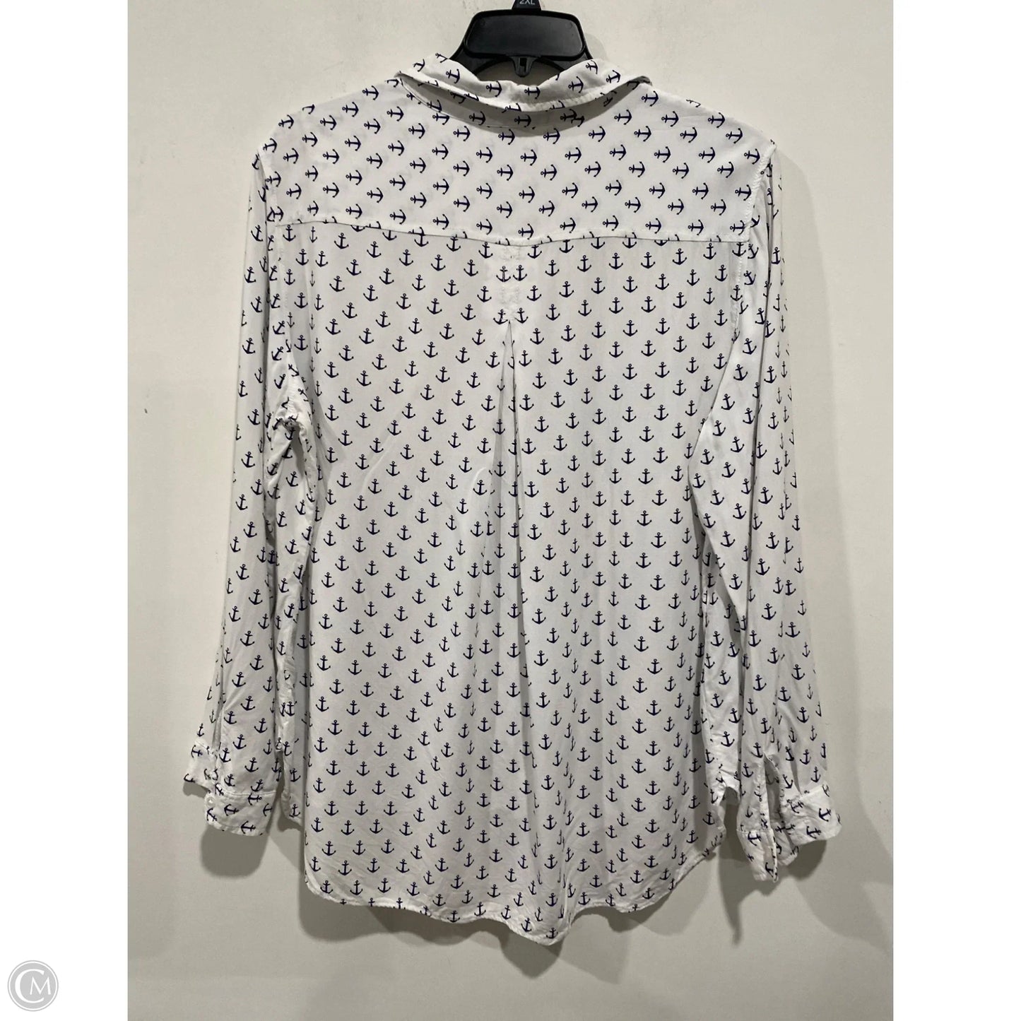 Top Long Sleeve By George In White, Size: 2x