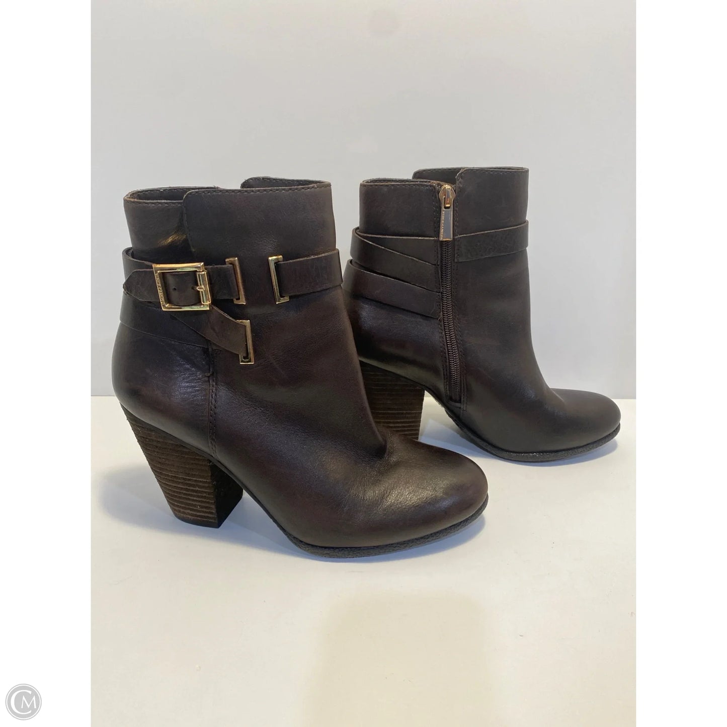 Boots Ankle Heels By Vince Camuto In Brown, Size: 8.5