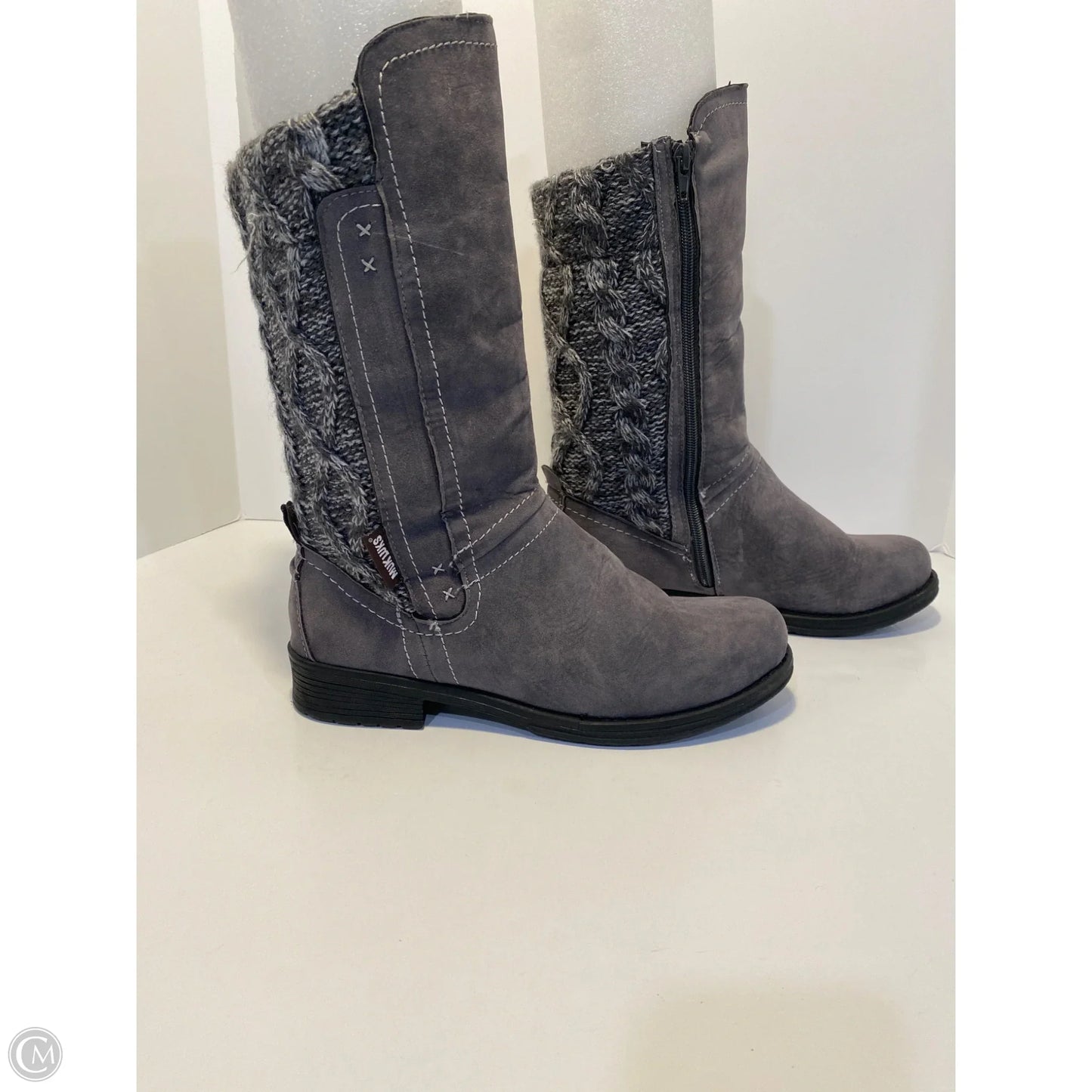 Boots Mid-calf Flats By Muk Luks In Grey, Size: 9