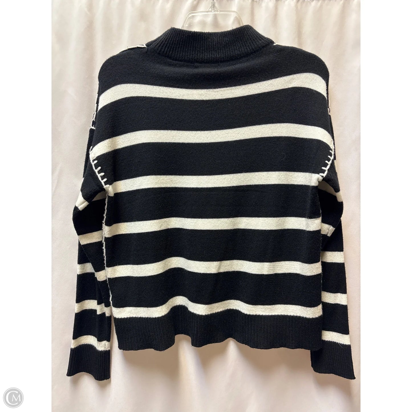 Sweater By Tahari In Black & White, Size: M