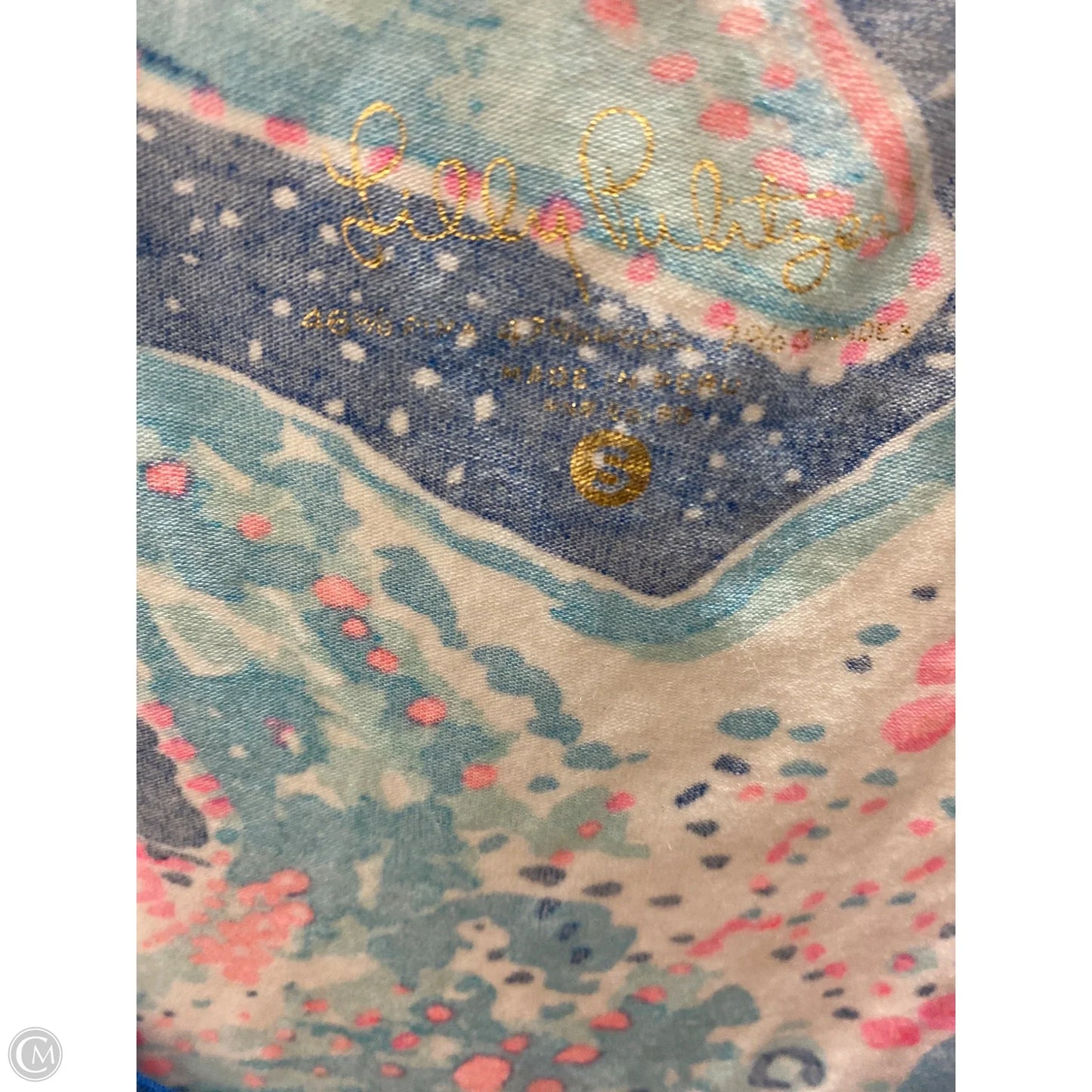 Top Short Sleeve Designer By Lilly Pulitzer In Blue, Size: S