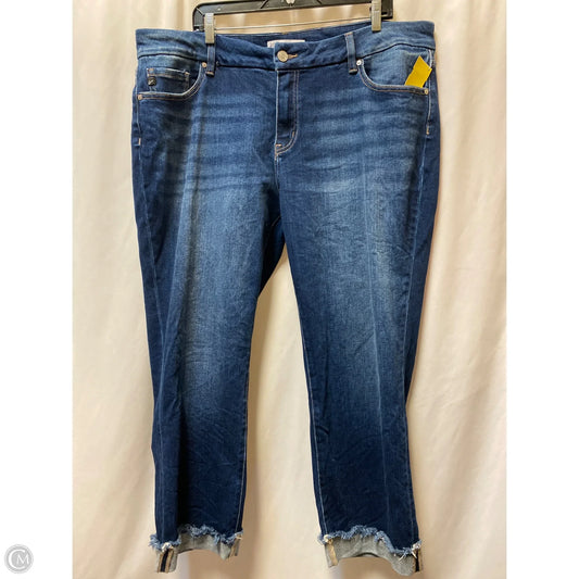Jeans Cropped By Kancan In Blue Denim, Size: 20