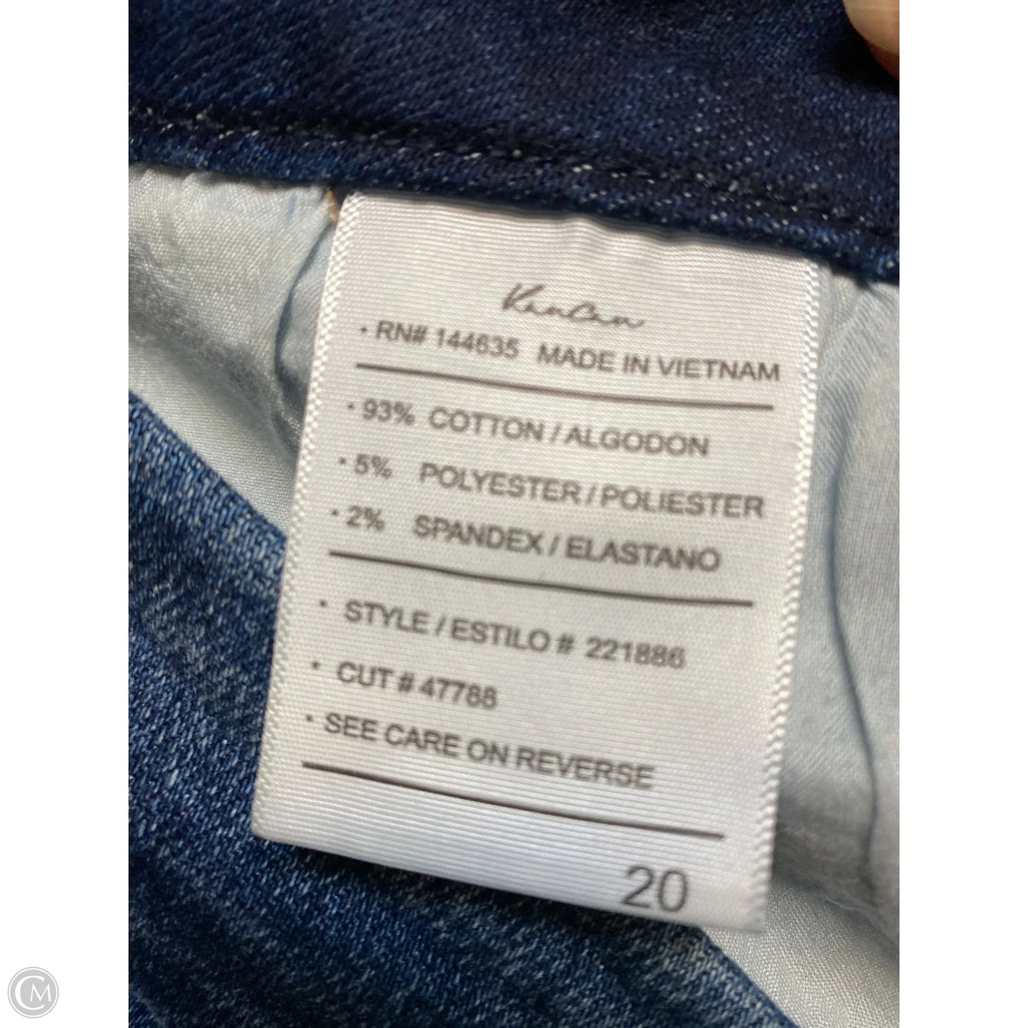 Jeans Cropped By Kancan In Blue Denim, Size: 20