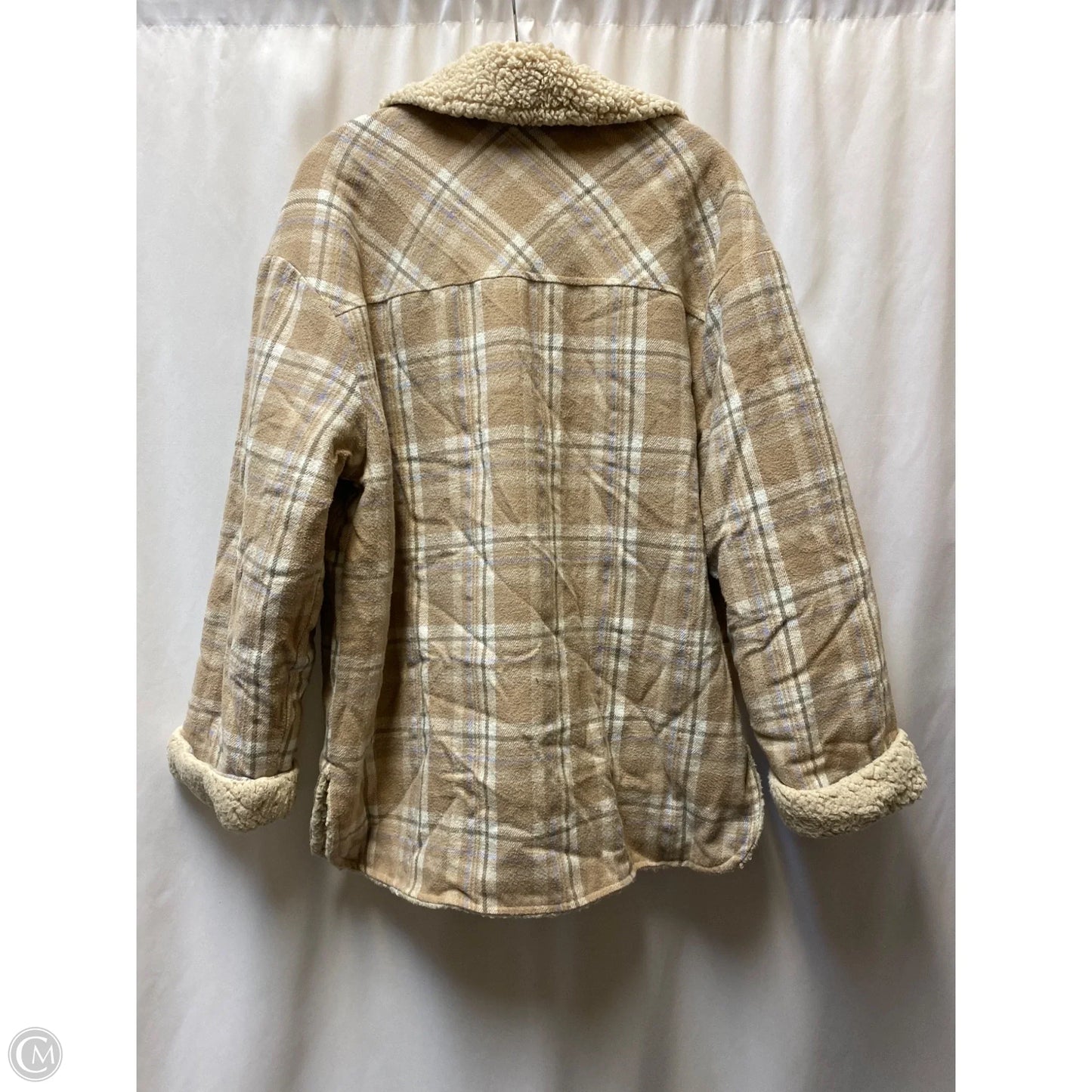 Coat Faux Fur & Sherpa By Sweet Rain In Tan, Size: L