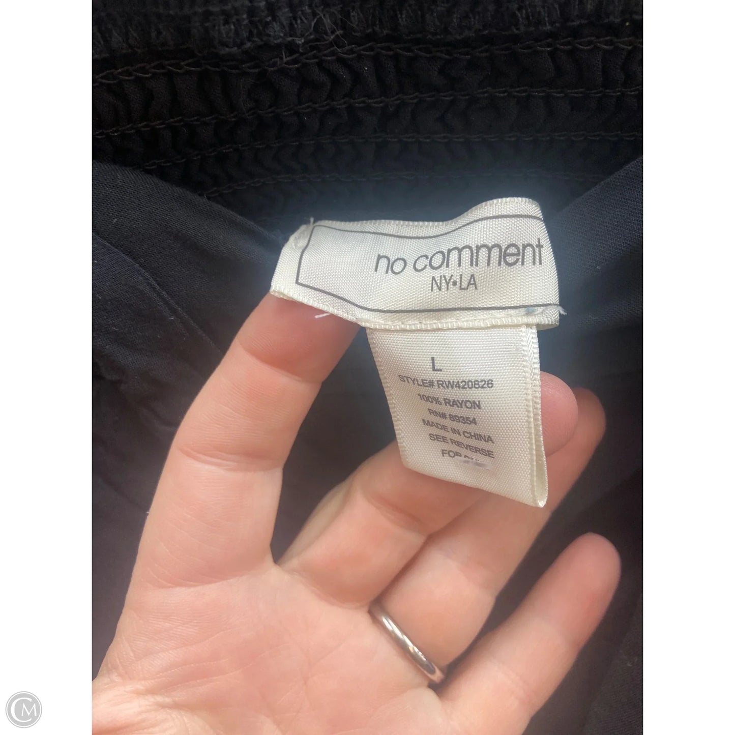 Shorts By No Comment In Black, Size: 12