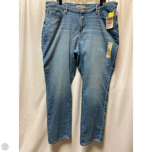 Jeans Straight By Levis In Blue Denim, Size: 22