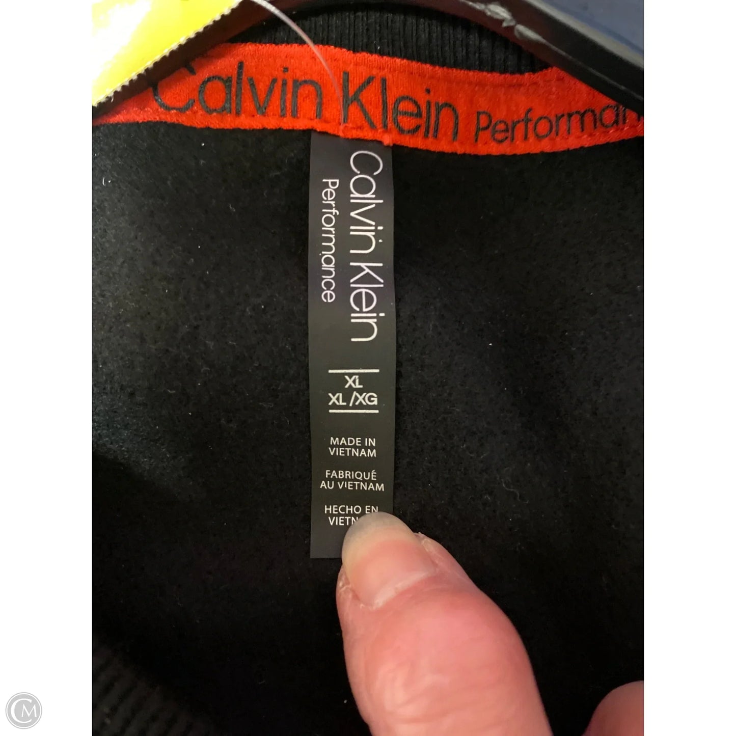 Sweatshirt Collar By Calvin Klein In Black, Size: Xl