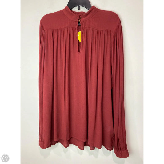 Top Long Sleeve By Lucky Brand In Maroon, Size: Xxl