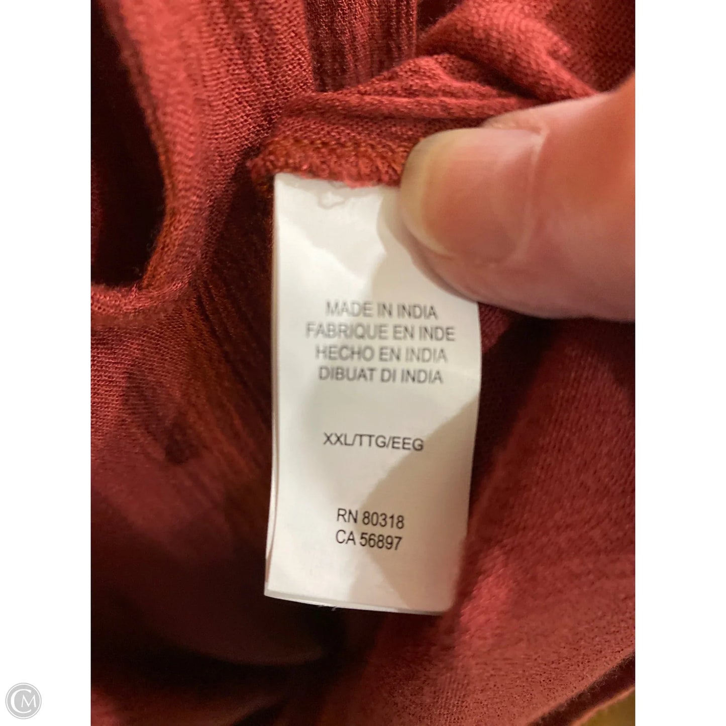 Top Long Sleeve By Lucky Brand In Maroon, Size: Xxl