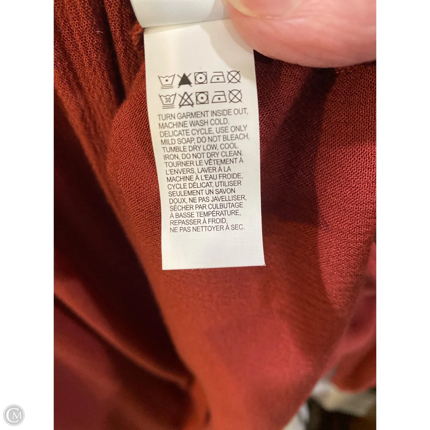 Top Long Sleeve By Lucky Brand In Maroon, Size: Xxl