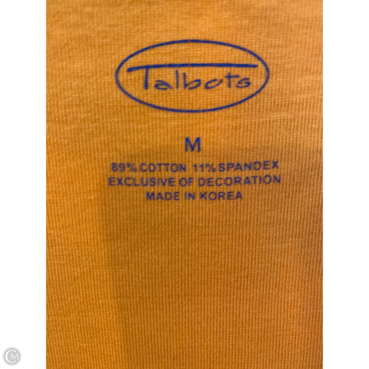 Top 3/4 Sleeve By Talbots In Orange, Size: M